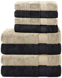 Komfortec Handtuch Set aus 100% Baumwolle, 4 Handtücher 50x100 cm und 4 Badetücher 70x140 cm, Frottee (Packung, 8-St), Duschtücher & Badehandtuch, Weich, Towel, Groß