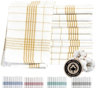 Zestri Geschirrtuch 10er-Set aus 100% Baumwolle, 50x70 cm Küchenhandtücher mit Aufhänger, (10 Stück), saugstarke Geschirrhandtücher, kariert, Geschirr Handtuch