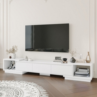 FUFU&GAGA TV-Schrank Ausziehbarer TV-Schrank, MDF mit Holzmaserung, 166–270×40×39cm