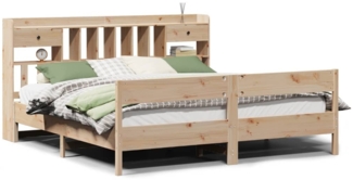 vidaXL Massivholzbett mit Regal ohne Matratze 180x200 cm Kiefer 3323017