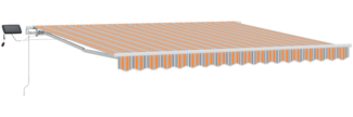 vidaXL Einziehbare Markise with Orange / Grau / Blau / Weiß 400 × 300 cm 3330560