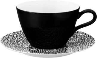 Milchkaffee-Obertasse 0,37 l Life Fashion Glamorous Black Seltmann Weiden Milchkaffeetasse - Mikrowelle geeignet, Spülmaschinenfest