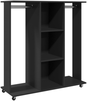 vidaXL Kleiderständer mit Rollen Schwarz 102x38x110 cm Holzwerkstoff 848032