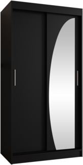 Kleiderschrank Waluri 100 cm (Farbe: Schwarz, mit zwei Schubladen)