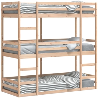 vidaXL Dreifach-Etagenbett 90x190 cm Massivholz Kiefer 3284257