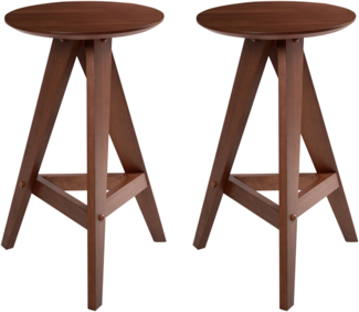 Set mit 2 Barhockern AROMA Holz Dunkelbraun