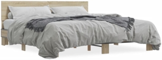 vidaXL Bettgestell Sonoma-Eiche 200x200 cm Holzwerkstoff und Metall 3280173