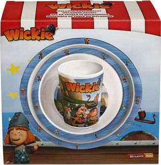 Wickie Geschirr-Set Wickie und die starken Männer, Geschirr-Set 3 tlg. (3-tlg), Melamin