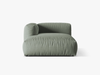Micadoni Chaise Longue Martina 1-Sitzer Strukturierter Stoff Moßgrün Links