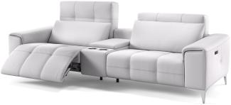 Sofanella Ledercouch SALENTO Kinosofa Kinosessel 2-Sitzer in Weiß S: 212 Breite x 100 Tiefe