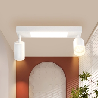 ZMH Deckenleuchte LED Deckenstrahler 2 Flammig - Deckenlampe Weiß 3000k 20W Warmweiß GU10 Flurlampe Schwenkbar 350° Deckenspot für Küche Esszimmer Schlafzimmer Korridor