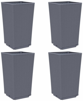 vidaXL Pflanzkübel 4 Stk. Blaugrau 32,5x32,5x57 cm PP 367851