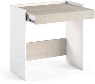 Dmora Schreibtisch Adri, moderner Schreibtisch mit Schublade, Arbeits- oder Bürotisch für PC-Buchhalter, 100 % Made in Italy, 80 x 40 x 79 cm, Weiß und Eiche,