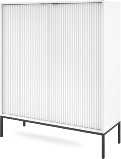 AX LIVING Modern Kommode Eternas K104 mit Lamellenfront 104 cm Weiß