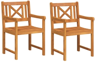 vidaXL Gartenstuhl 2 pcs Braun 56 x 56 x 90cm Massivholz Akazie 4105523