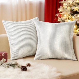 EMEMA Kordsamt Kissenbezug 50x50cm Dekorative Weiche Zierkissen Reines