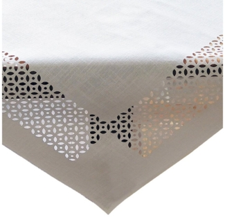 matches21 HOME & HOBBY Tischdecke Tischdecke REA durchbrochene Ornamente Polyester weiß 85 x 85 cm (1-tlg), Pflegeleicht & waschbar bei 30 °C