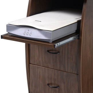 Schreibtisch Computertisch Bürotisch PC Tisch mit Druckerablage,Tastaturauszug-walnut