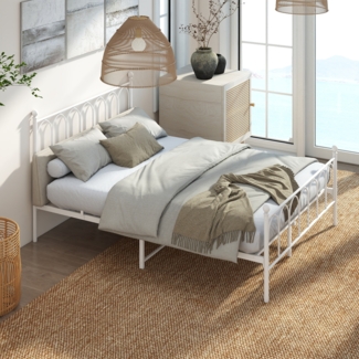 OKWISH Metallbett Metallbett Einzelbett Jugendzimmer mit Lattenrost ohne Martatze (1-tlg), 90x200cm Ohne-Matratze