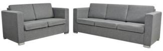 vidaXL Zweiteilige Sofagarnitur Stoff Hellgrau 274212
