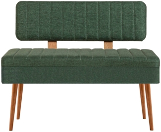 Dmora Bank Barthelemy, Mehrzweckbank, Gastplatz, Balkonbank mit mehreren Positionen, 90x39 h40 cm, Eiche und Grün