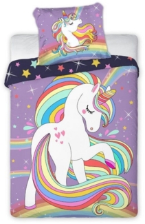 FARO pln Kinderbettwäsche Bettwäsche Einhorn Sterne, 1 teilig