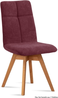 Esszimmerstuhl drehbar (2er-Set) Dorea 47x92x60 Eiche geölt/Marsala