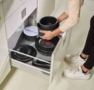 Tefal L20488 Ingenio 15-teiliges Topf- und Pfannenset | Abnehmbarer Griff | Antihaftbeschichtung | Platzsparend & Stapelbar | ThermoSpot | Backofen- & spülmaschinengeeignet