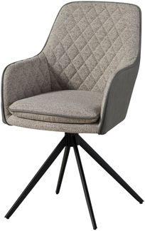 Drehstuhl 55x60x86 hellgrau / grau HUGO #03 - 2er Set