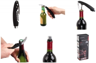 Wine&Cie 4-in-1 Profi-Korkenzieher Kellner-Korkenzieher Sommelier GS117