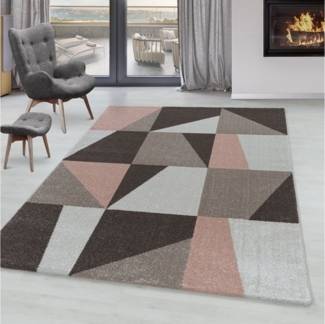 SIMPEX24 Teppich Ombre Design, Läufer, Höhe: 10 mm, Kurzflor Teppich Ombre Design Rosa Modern Stil Teppich Wohnzimmer