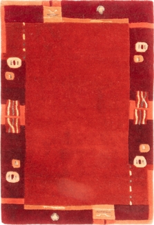 Morgenland Nepal Teppich - 90 x 60 cm - rot