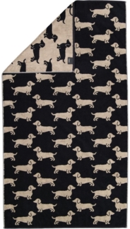 Cawö Handtücher Cawö Duschtuch We love Dogs 6246, 93 schwarz/beige, Baumwolle (1-St)