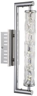 LED Wandleuchte, Chrom, Glas, klar, B 38 cm