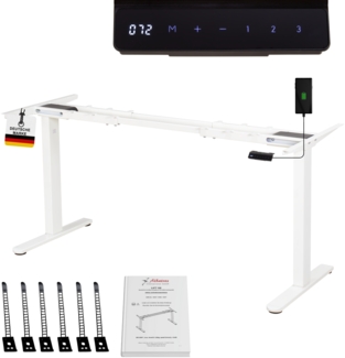 ALBATROS Lift S5W Gestell für Schreibtisch Höhenverstellbar Elektrisch mit 2x Motoren, Weiss - Stufenlos Höhenverstellbar, Schreibtischgestell/Tischgestell, Memory-Funktion, Kollisionsschutz