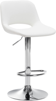 DELUKE® Barhocker JAKSON - Weiß, Kunstleder, Chrom Barhocker mit Lehne Barstuhl Tresenhocker Tresenstuhl Kneipenhocker Kneipenstuhl
