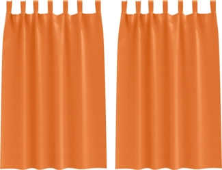 vidaXL Verdunkelungs-Vorhänge mit Ringen 2 pcs Helles Orange 4107619