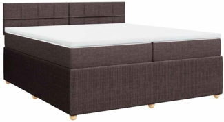 vidaXL Boxspringbett mit Matratze Dunkelbraun 200x200 cm Stoff 3287566