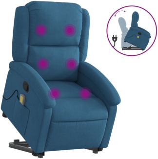 vidaXL Massagesessel mit Aufstehhilfe Blau Samt 3204321