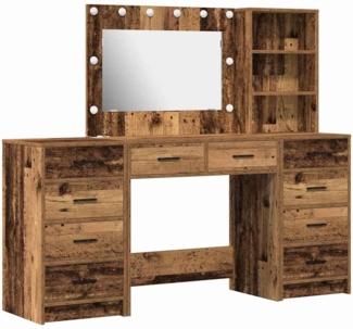 vidaXL Schminktisch 3 pcs Braun 40 x 41 x 135 cm Holzwerkstoff 3334216