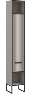 welltime Hochschrank Locri, Höhe 192 cm, Rillenoptik, Metall Kufen (1-St) Türanschlag wechselbar, modernes Design, Badschrank, Bad