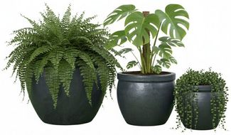 Teramico Pflanzkübel Teramico Pflanzgefäß Keramik Bavaria Anthrazit 37cm – Modern & Frostfe, 100% Frostfest