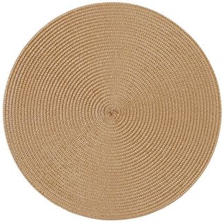 Haus und Deko Platzset Platzset rund ca. 35 cm Ø abwaschbar Bast Optik Tischset Platzdeckche, (1-St)
