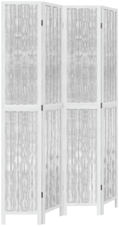 vidaXL 4-tlg. Raumteiler Weiß Massivholz Paulownia 358676