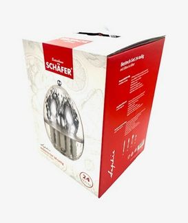 24 Tlg. Besteck-Set aus 18/10 Edelstahl in Ei-Box Essbesteck-Set Mehrzweckbesteck Silber
