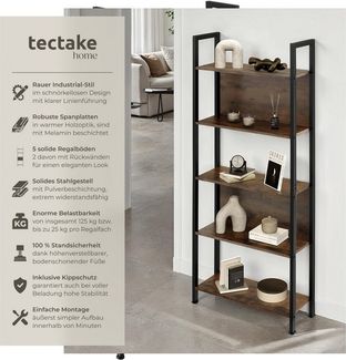 tectake Bücherregal Regal, Set 1-tlg, Industrial Style