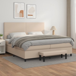 vidaXL Boxspringbett Matratze Cappuccino-Braun 200x200 cm Kunstleder, Härtegrad: H2 [3137568]