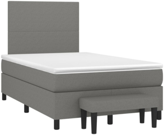 vidaXL Boxspringbett mit Matratze Dunkelbraun 120x190 cm Stoff 3270344