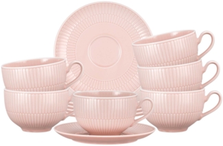 Seltmann Weiden Amina Milchkaffeetasse mit Untertasse 350 ml 6er Set Rosé