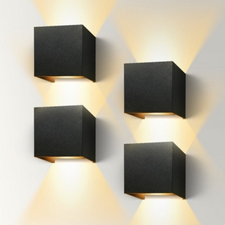 Simloveve Wandleuchte 4er Set LED Wandleuchten, Moderne Wandlampen für Innen Außen, Energieeffizient, IP44 Wassergeschützt, Einfache Installation